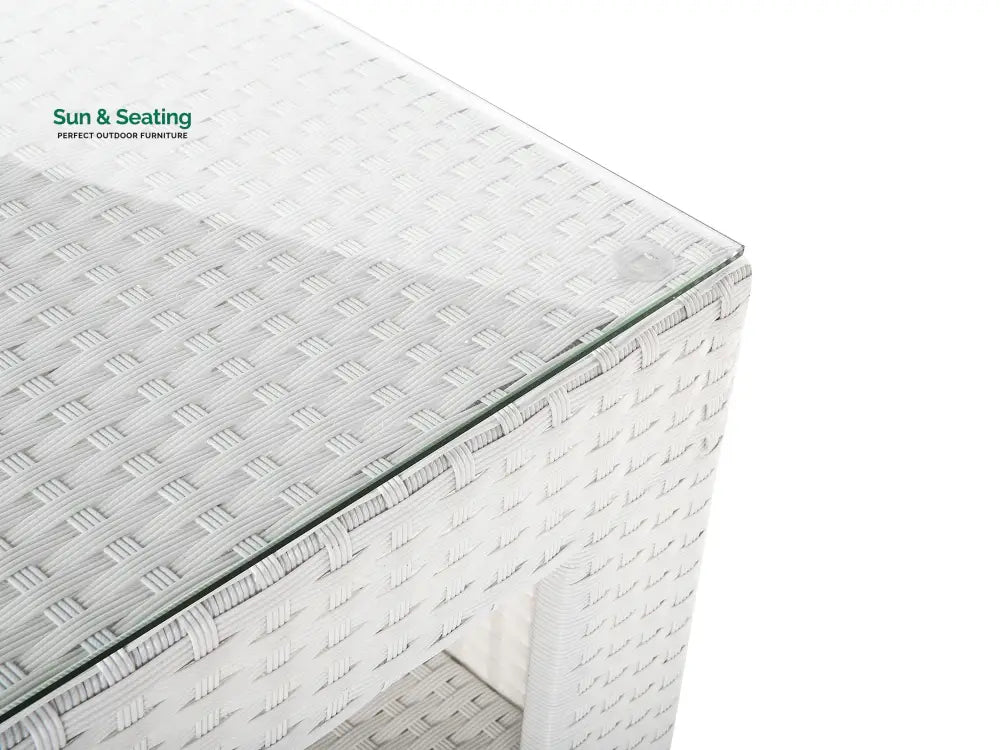 Nicholas Outdoor Sofa Set 3 Seater 2 Single seater With Ottoman and 1 Center Table Set (White) Sofa Sets