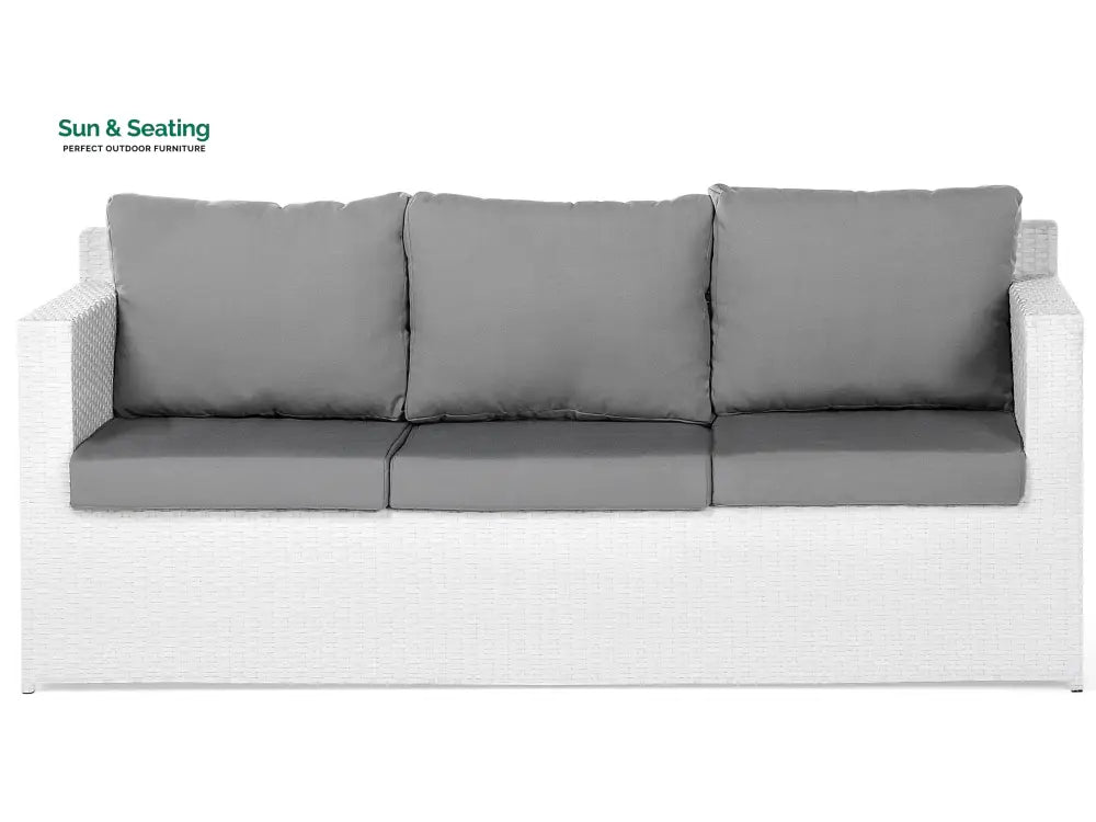 Nicholas Outdoor Sofa Set 3 Seater 2 Single seater With Ottoman and 1 Center Table Set (White) Sofa Sets