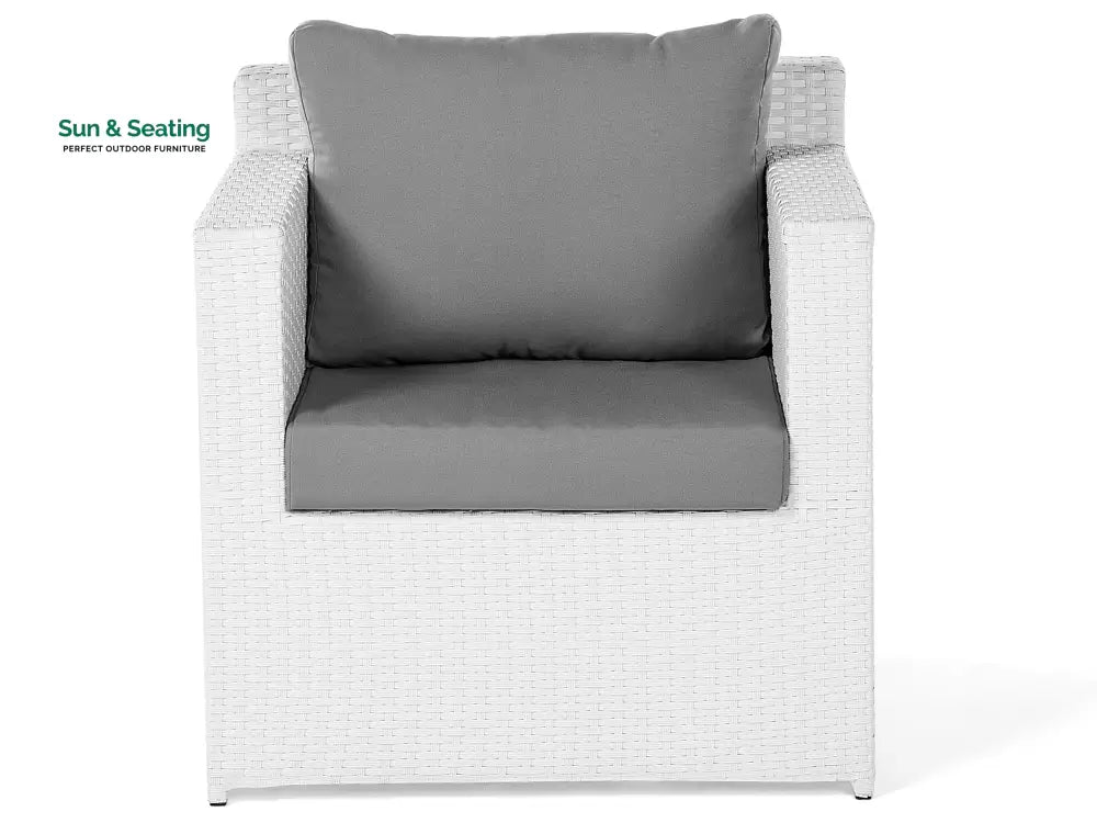 Nicholas Outdoor Sofa Set 3 Seater 2 Single seater With Ottoman and 1 Center Table Set (White) Sofa Sets