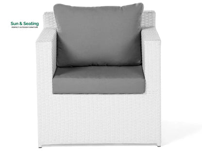 Nicholas Outdoor Sofa Set 3 Seater 2 Single seater With Ottoman and 1 Center Table Set (White) Sofa Sets
