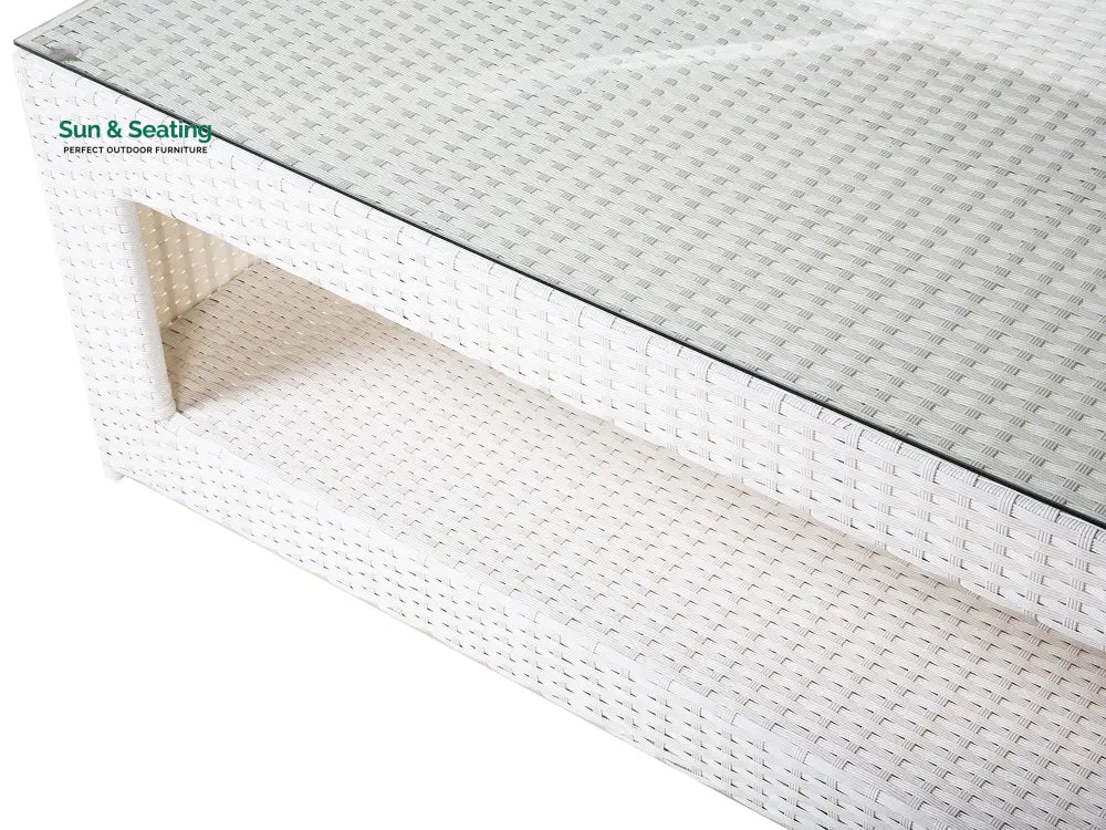 Nicholas Outdoor Sofa Set 3 Seater 2 Single seater With Ottoman and 1 Center Table Set (White) Sofa Sets