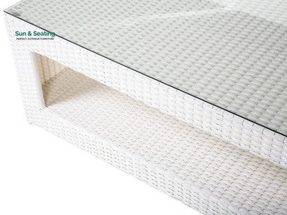 Nicholas Outdoor Sofa Set 3 Seater 2 Single seater With Ottoman and 1 Center Table Set (White) Sofa Sets