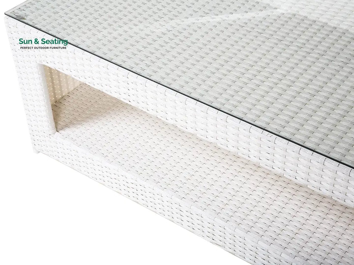 Nicholas Outdoor Sofa Set 3 Seater 2 Single seater With Ottoman and 1 Center Table Set (White) Sofa Sets