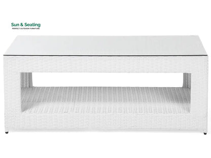 Nicholas Outdoor Sofa Set 3 Seater 2 Single seater With Ottoman and 1 Center Table Set (White) Sofa Sets