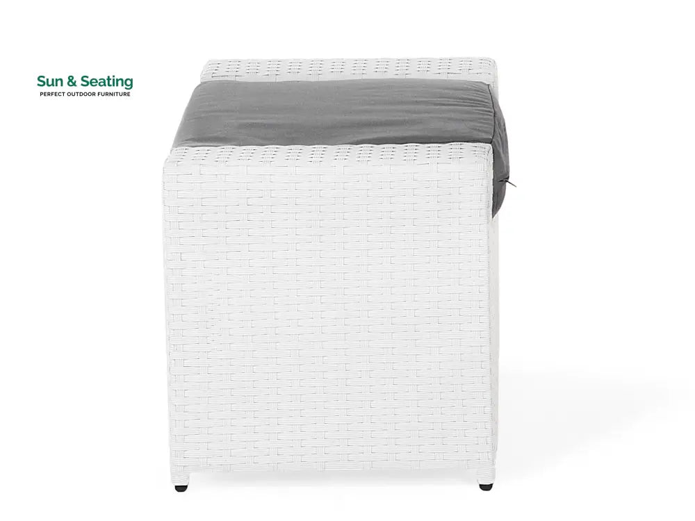 Nicholas Outdoor Sofa Set 3 Seater 2 Single seater With Ottoman and 1 Center Table Set (White) Sofa Sets