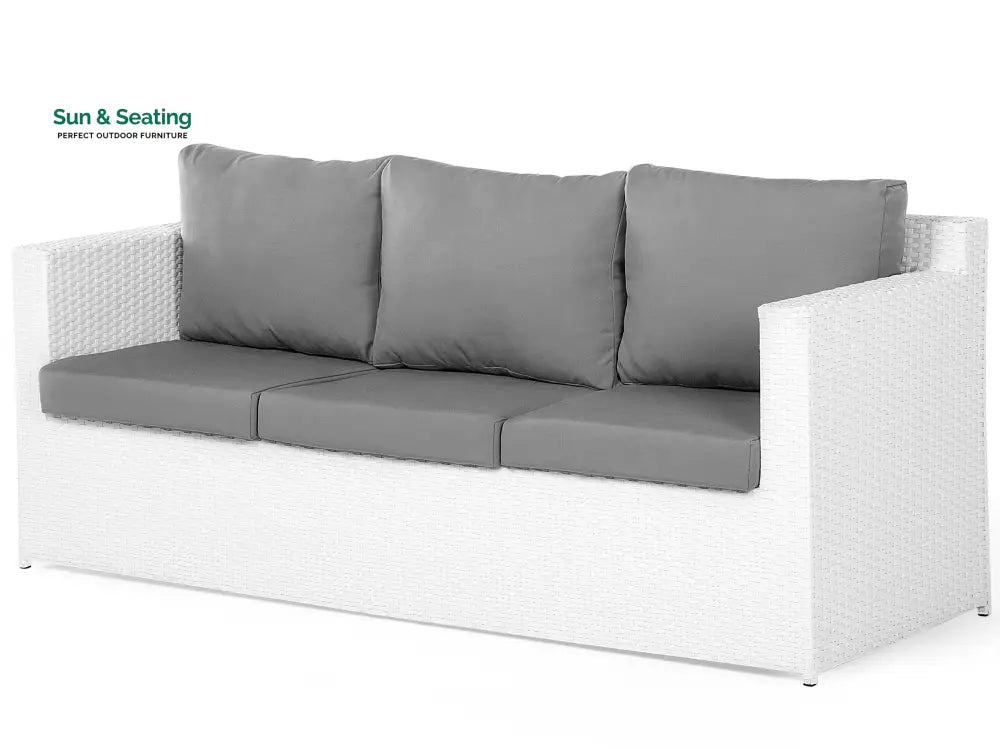 Nicholas Outdoor Sofa Set 3 Seater 2 Single seater With Ottoman and 1 Center Table Set (White) Sofa Sets