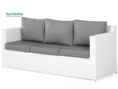 Nicholas Outdoor Sofa Set 3 Seater 2 Single seater With Ottoman and 1 Center Table Set (White) Sofa Sets
