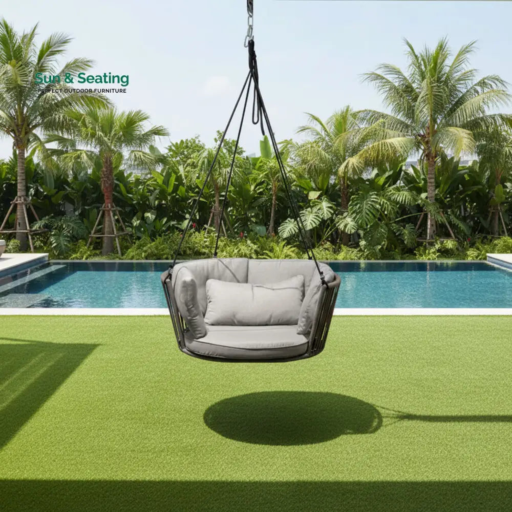 Nico Single Seater Hanging Swing Without Stand For Balcony Garden Swing (Dark Brown) Swings