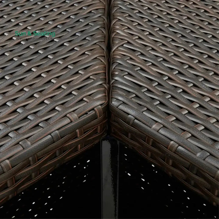 Nieves Outdoor Rattan Wicker Bar Table With Storage Selves Bar Table
