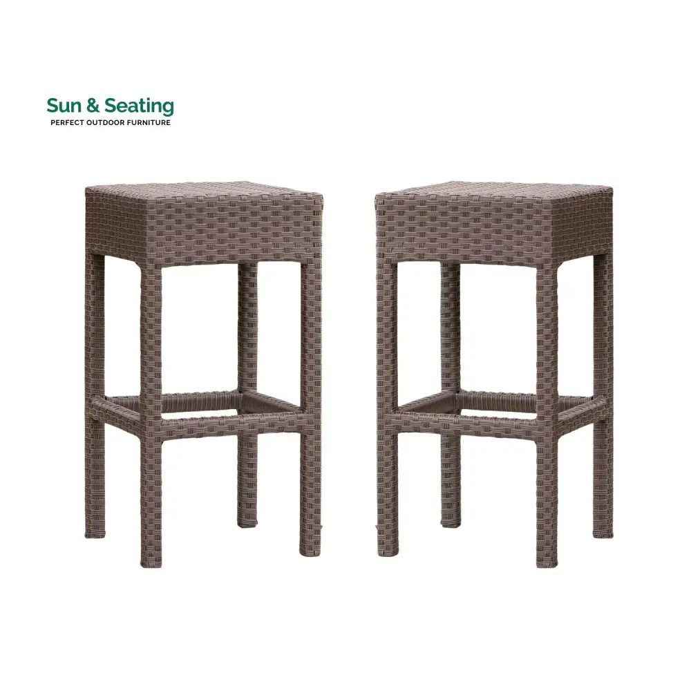 Niharika 7-Piece Outdoor Rattan Wicker Bar Set with Wicker Top Table Bar Set