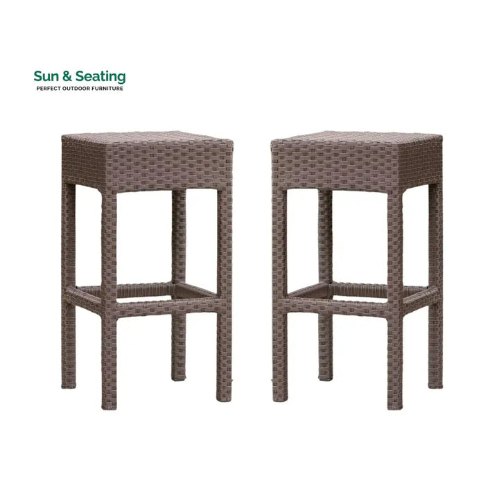 Niharika 7-Piece Outdoor Rattan Wicker Bar Set with Wicker Top Table Bar Set
