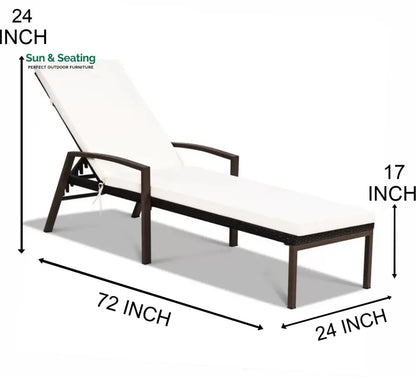 Nimble Outdoor Swimming Poolside Lounger Set of 2 (Brown) Loungers