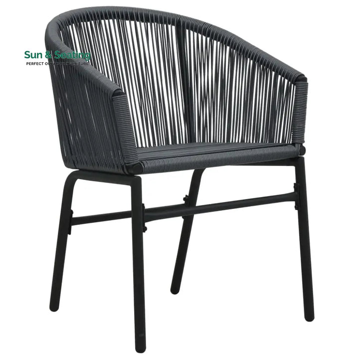 Nitra Outdoor Patio Seating Set 2 Chairs and 1 Table Set (Black) Coffee Table Sets