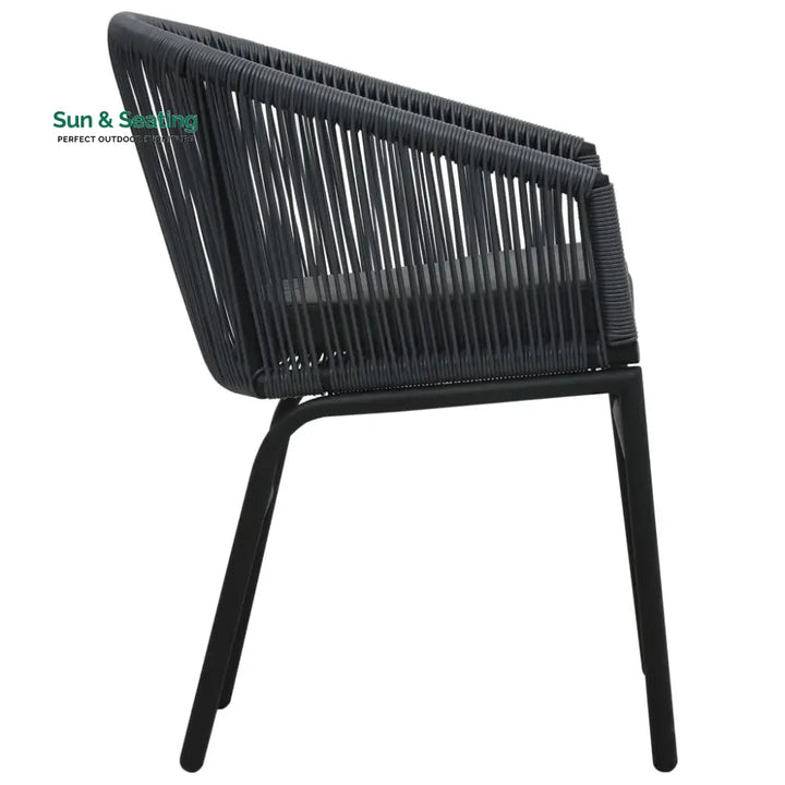 Nitra Outdoor Patio Seating Set 2 Chairs and 1 Table Set (Black) Coffee Table Sets