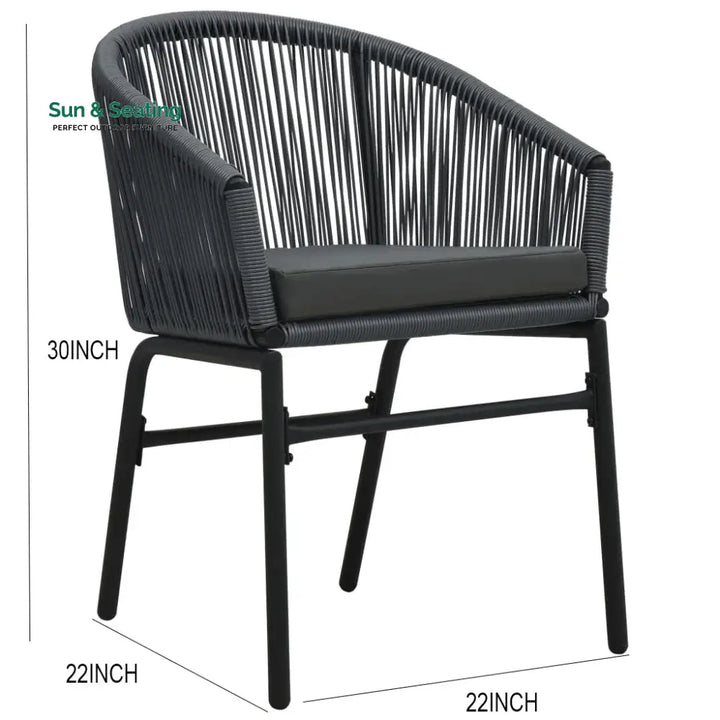 Nitra Outdoor Patio Seating Set 2 Chairs and 1 Table Set (Black) Coffee Table Sets