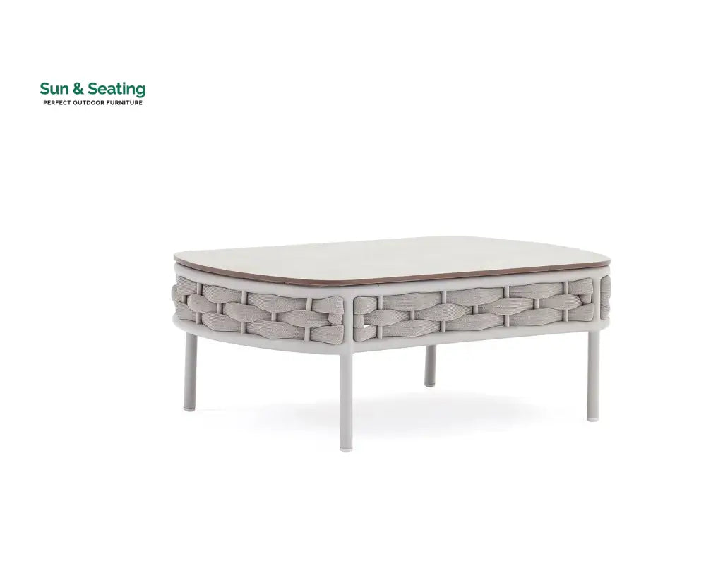 Nivio Outdoor Garden Balcony Sofa Set 2 Seater 2 Single seater and 1 Center Table Set Braid & Rope(White + Cream) Sofa