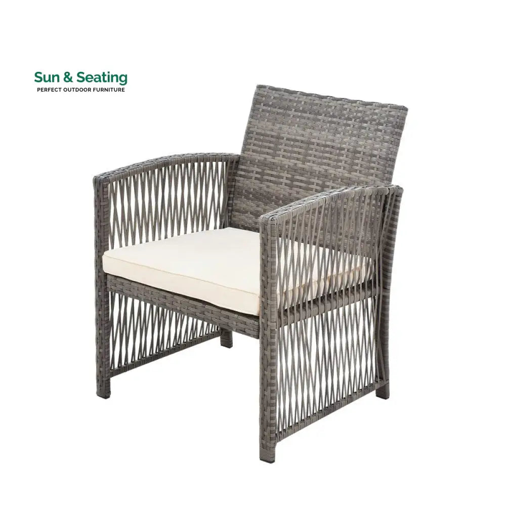 Noele Outdoor Sofa Set 2 Seater 2 Single seater and 1 Center Table (Silver + White) Sofa Sets