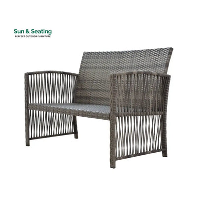 Noele Outdoor Sofa Set 2 Seater 2 Single seater and 1 Center Table (Silver + White) Sofa Sets