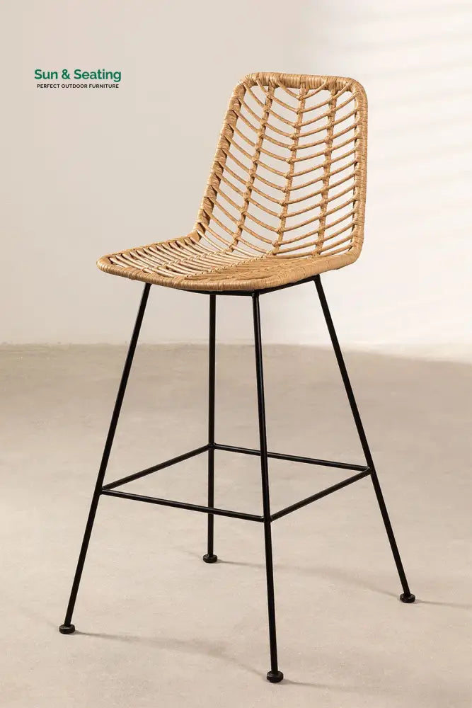 Noelia Outdoor Patio Bar Chair 1 Chair For Balcony (Honey) Bar Sets