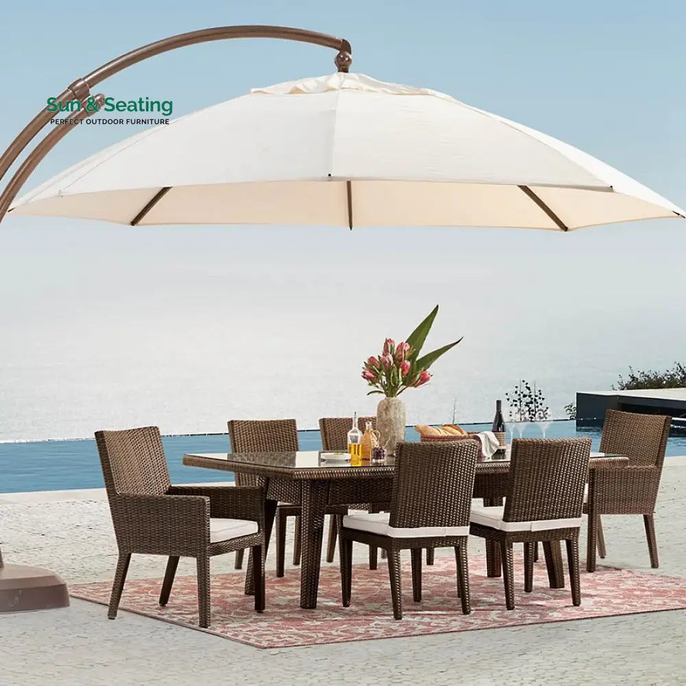 Noelia Outdoor Patio Dining Set 6 Chairs and 1 Table (Dark Brown) Dining sets