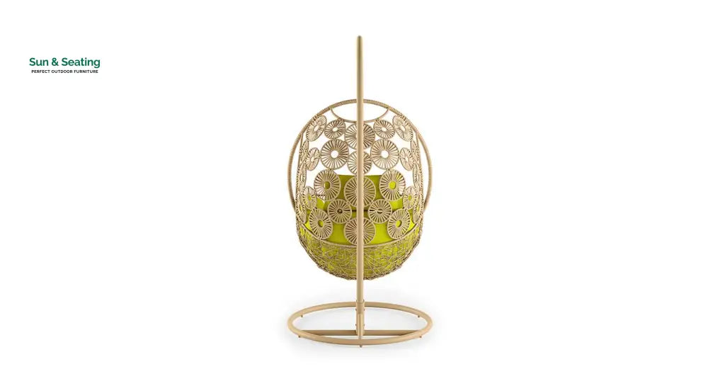 Noemi Single Seater Hanging Swing With Stand For Balcony Garden Swing (Honey) Swings