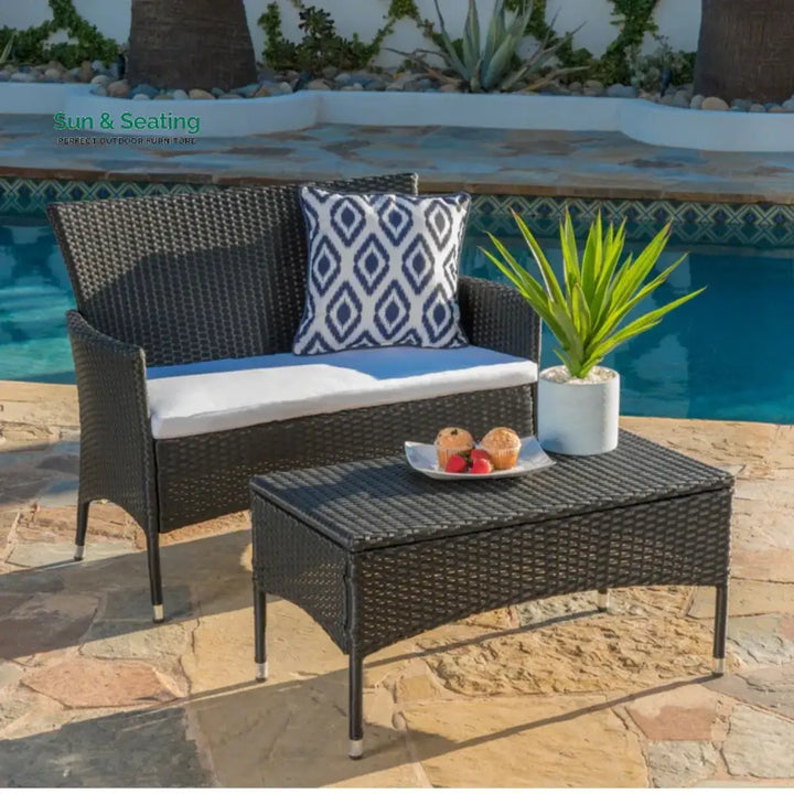 Nova 2-Piece Outdoor Rattan Wicker Loveseat Sofa Sofa Set