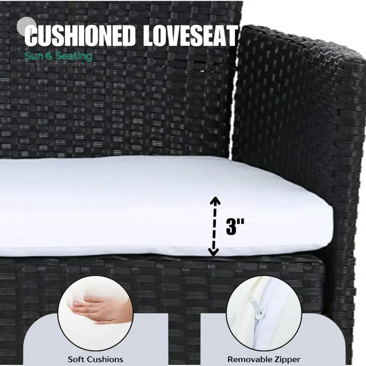 Nova 2-Piece Outdoor Rattan Wicker Loveseat Sofa Sofa Set