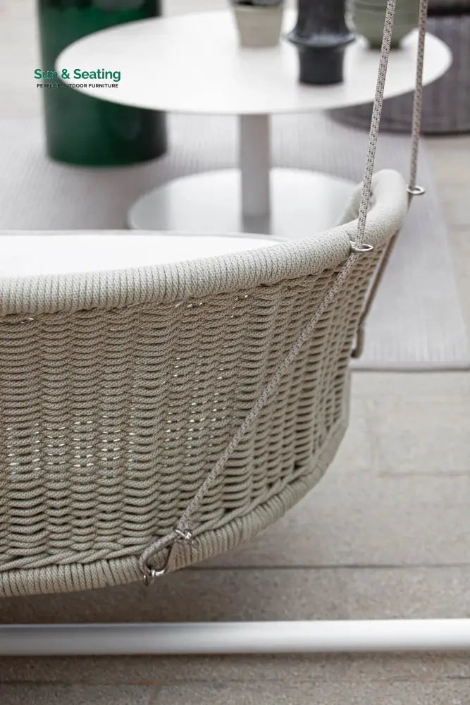 Noxe Single Seater Hanging Swing Without Stand For Balcony Garden Swing (Cream) Braided &amp; Rope Swings