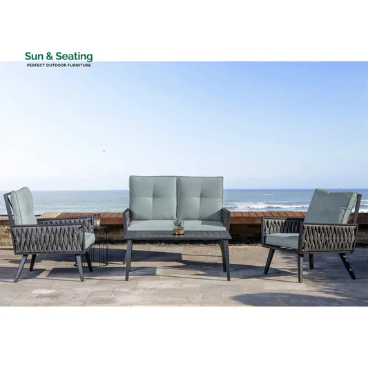 Noyer Outdoor Sofa Set 2 Seater 2 Single seater and 1 Center Table (grey) Sofa Sets