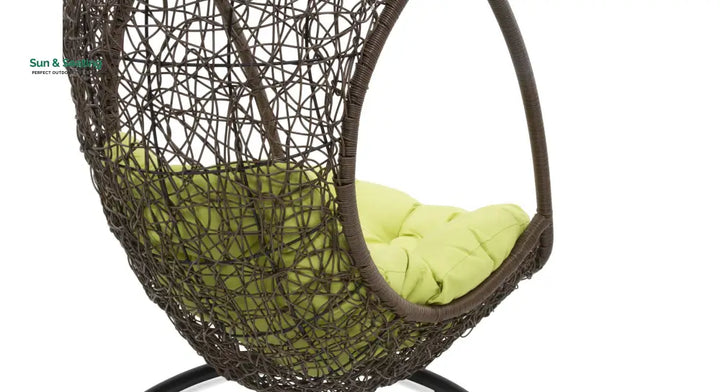 Nucci Single Seater Hanging Swing With Stand For Balcony Garden Swing (Dark Brown) Swings