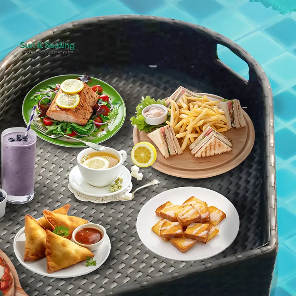 Núria Luxury Floating Serving Tray For Swimming Pool - Black (Heart Shape) Floating Tray