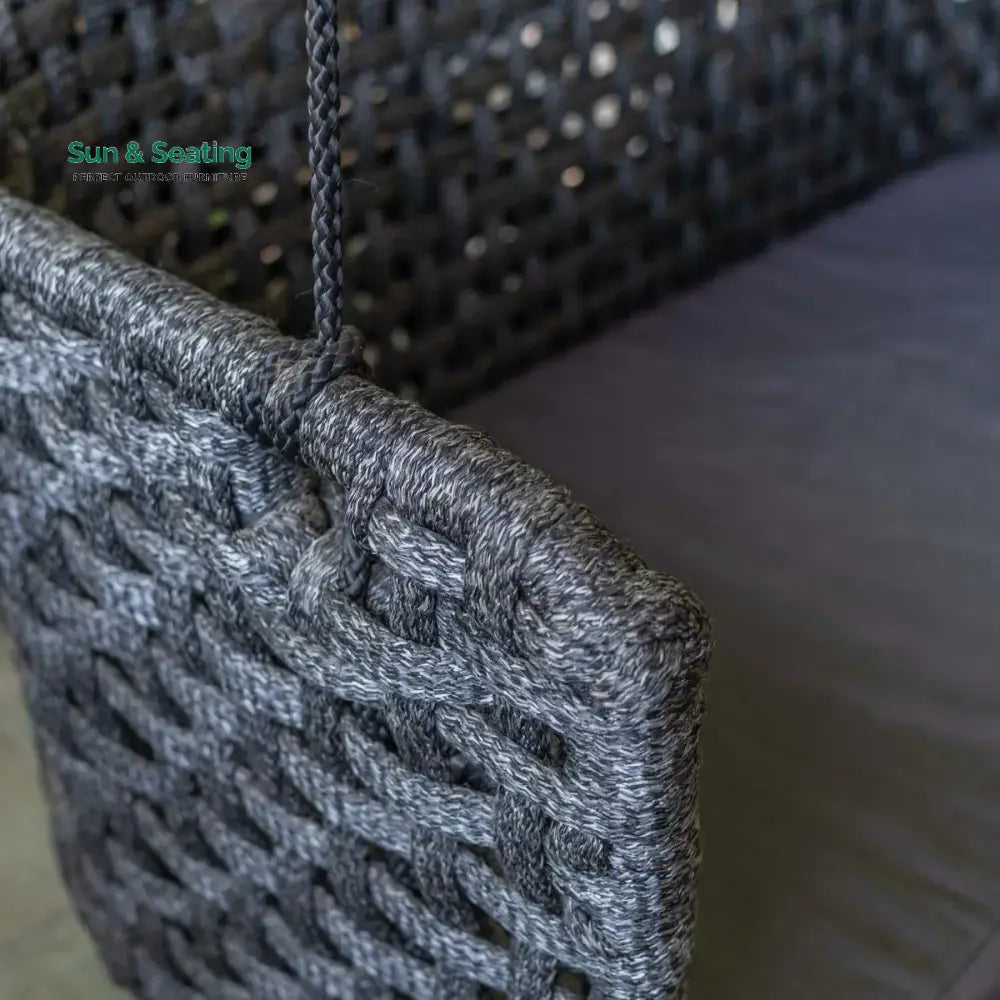 Obando Double Seater Hanging Swing Without Stand For Balcony Garden Swing (Black) Braided &amp; Rope Swings