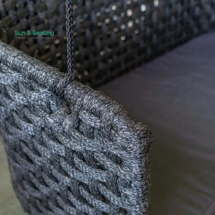 Obando Double Seater Hanging Swing Without Stand For Balcony Garden Swing (Black) Braided &amp; Rope Swings