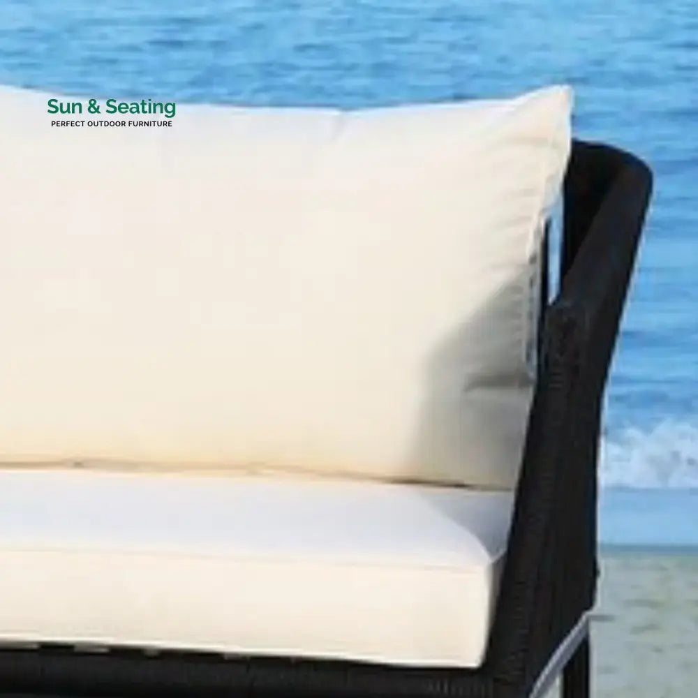 Obeida Outdoor Black Rope L-Shape All Weather Sectional Sofa Set Sofa Set