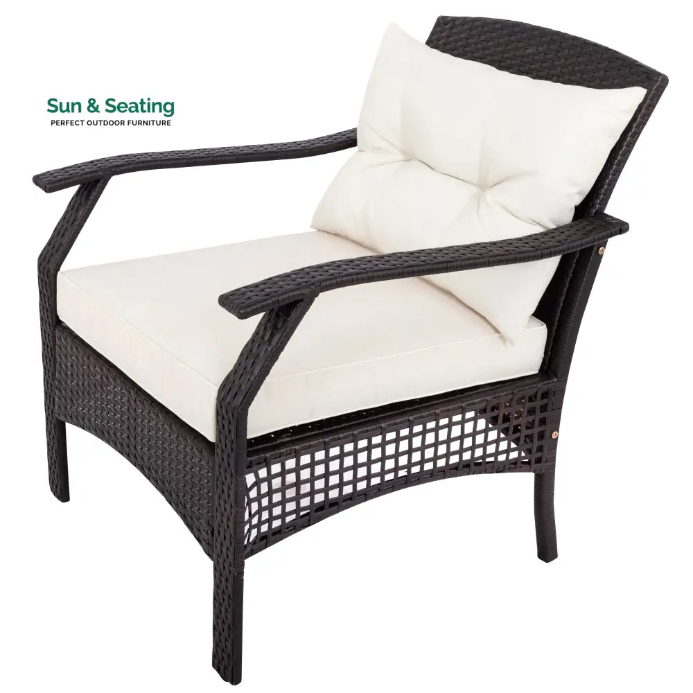 Odette Outdoor Sofa Set 2 Seater 2 Single seater and 1 Center Table (Dark Brown) Sofa Sets