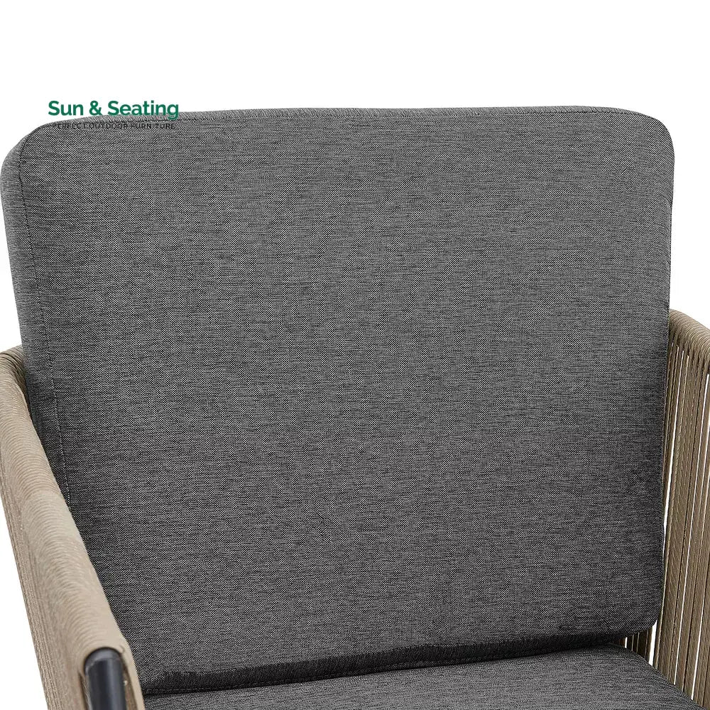 Odila Outdoor Patio Seating Set 2 Chairs and 1 Table Set (GREY + BROWN) Braided &amp; Rope Coffee Table Sets
