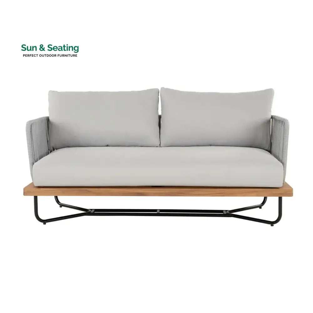 Oindrila Outdoor 6-Piece Rope Woven Conversation Sofa Set with Wooden Top Table Sofa Set