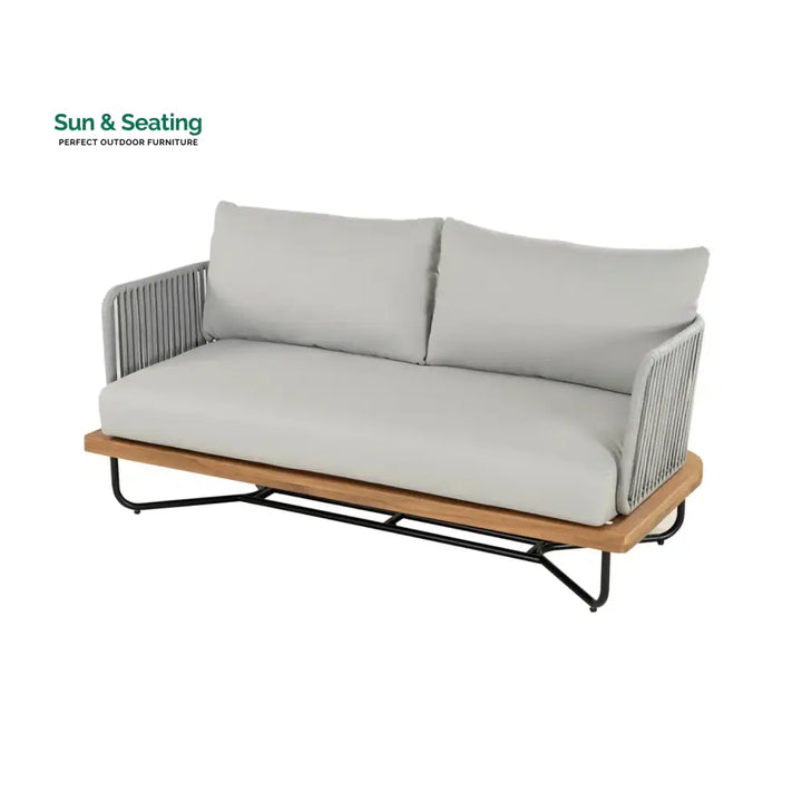 Oindrila Outdoor 6-Piece Rope Woven Conversation Sofa Set with Wooden Top Table Sofa Set