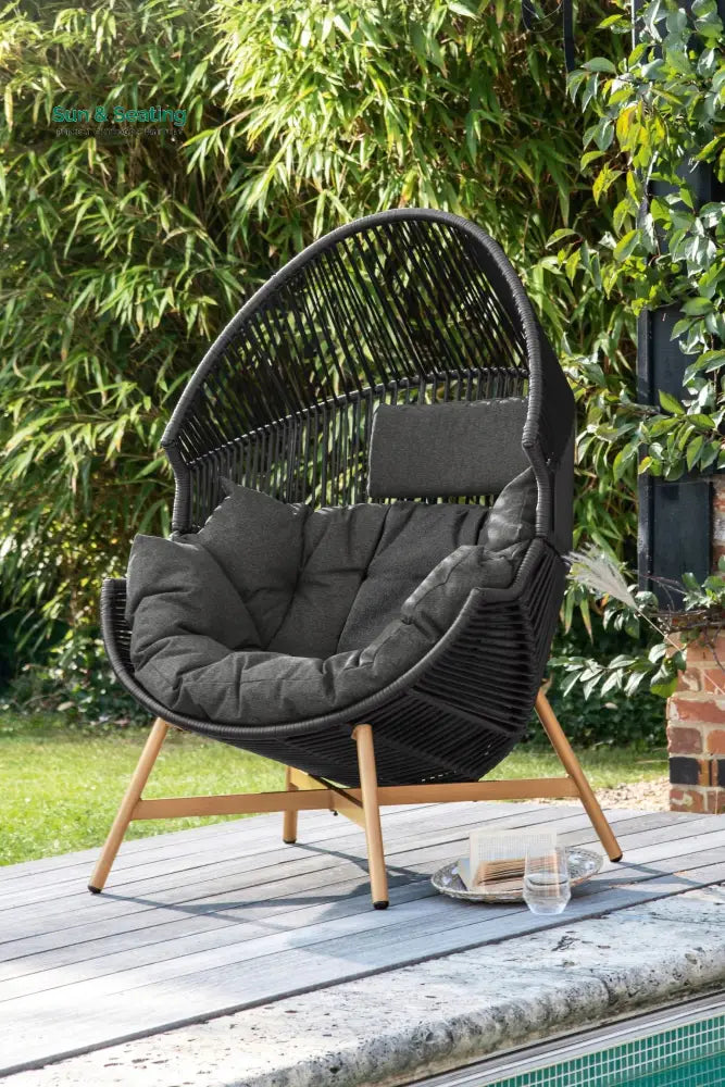 Olivo Single Seater Swing Basket For Balcony & Garden (Black) Swings