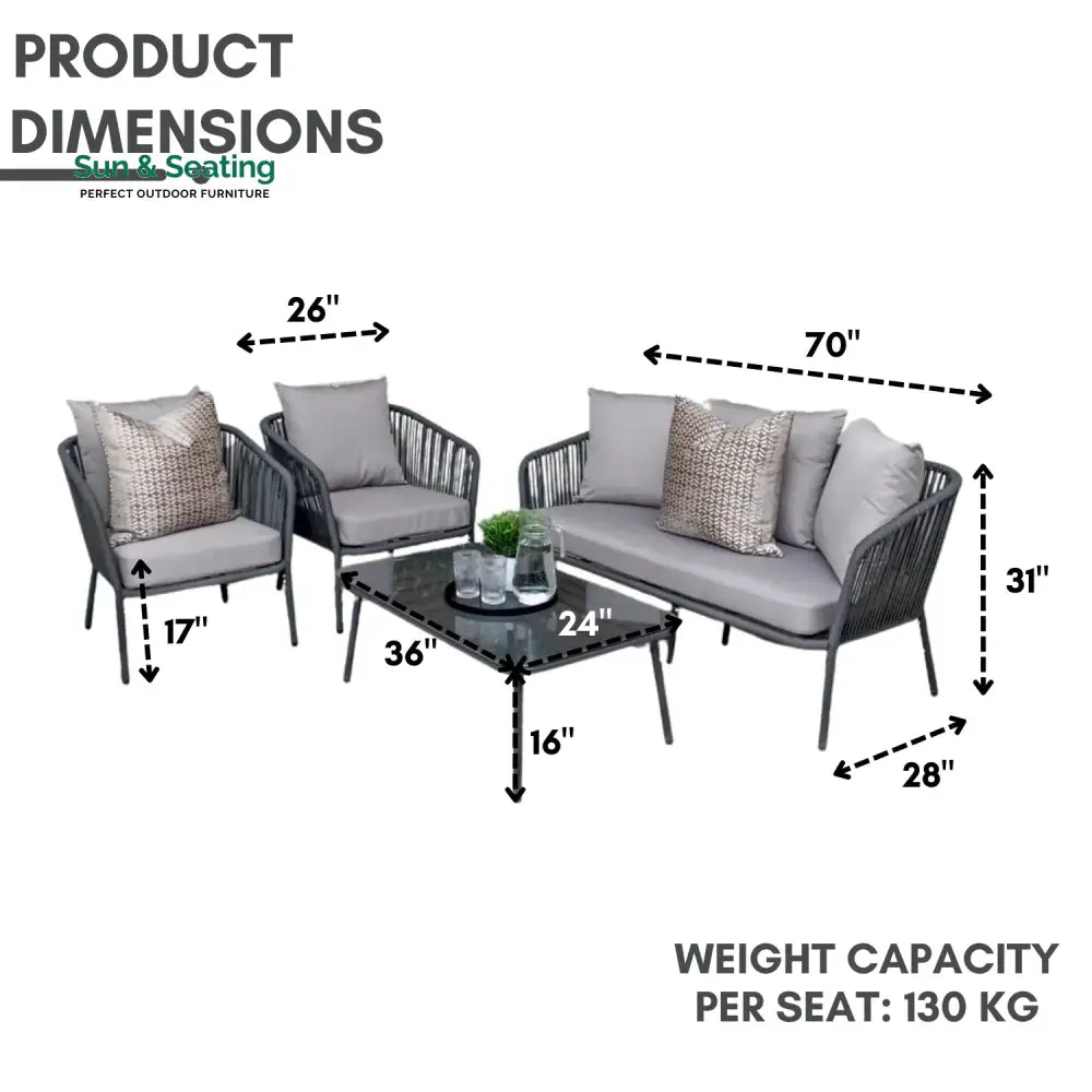 Ophelia 5-Seater Outdoor All-Weather Rope Sofa Set Sofa Set