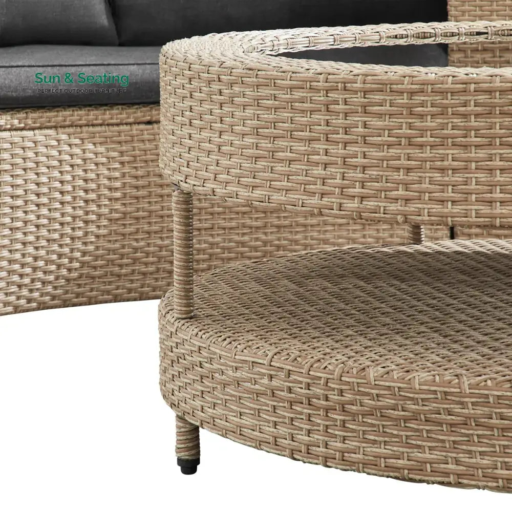 Orca Outdoor Patio Sofa Set 6 seater and 1 Center Table (Light brown) Sofa Sets