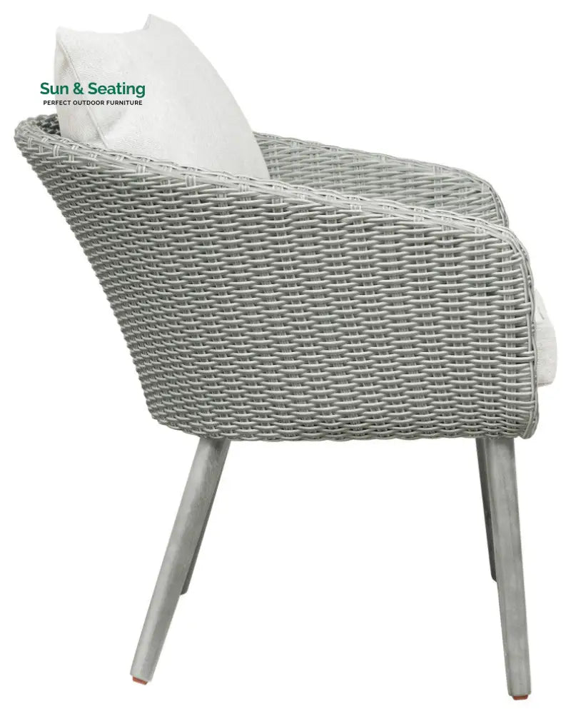 Orek Outdoor Patio Seating Set 2 Chairs and 1 Table Set (Grey + White) Coffee Table Sets