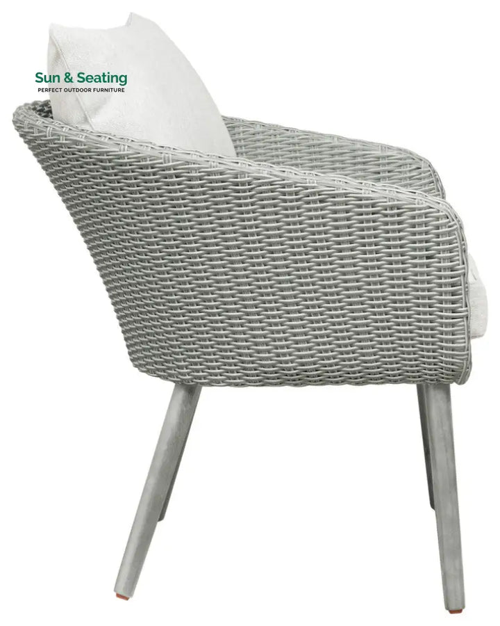 Orek Outdoor Patio Seating Set 2 Chairs and 1 Table Set (Grey + White) Coffee Table Sets