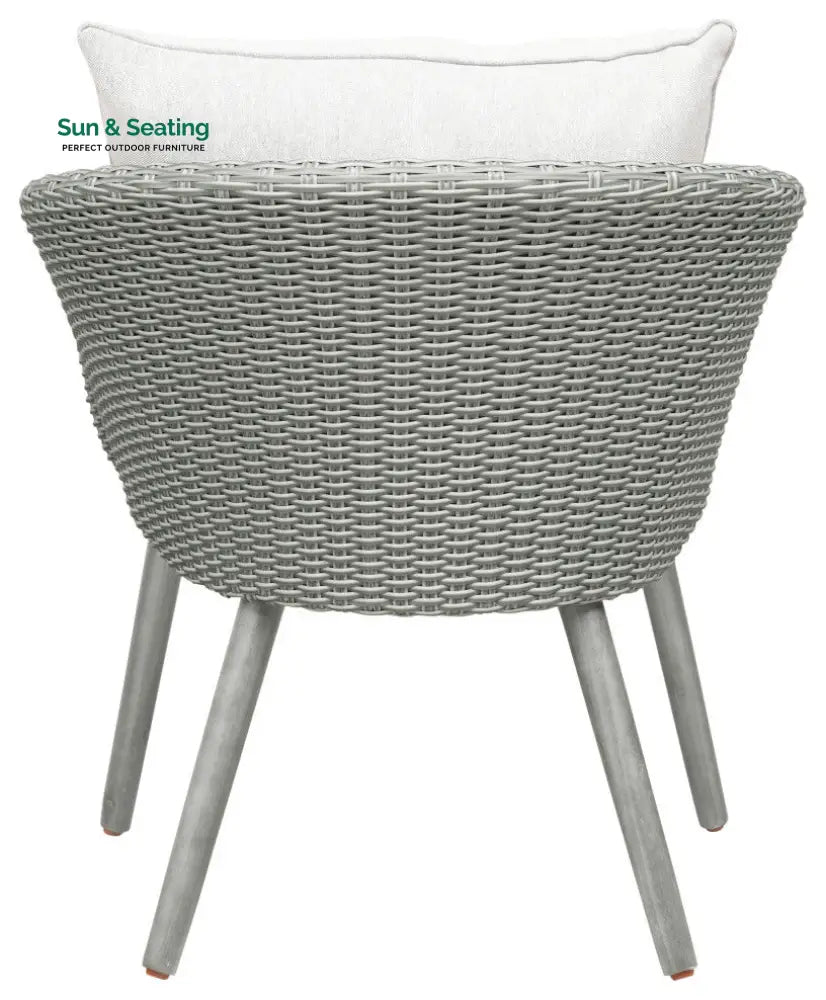 Orek Outdoor Patio Seating Set 2 Chairs and 1 Table Set (Grey + White) Coffee Table Sets