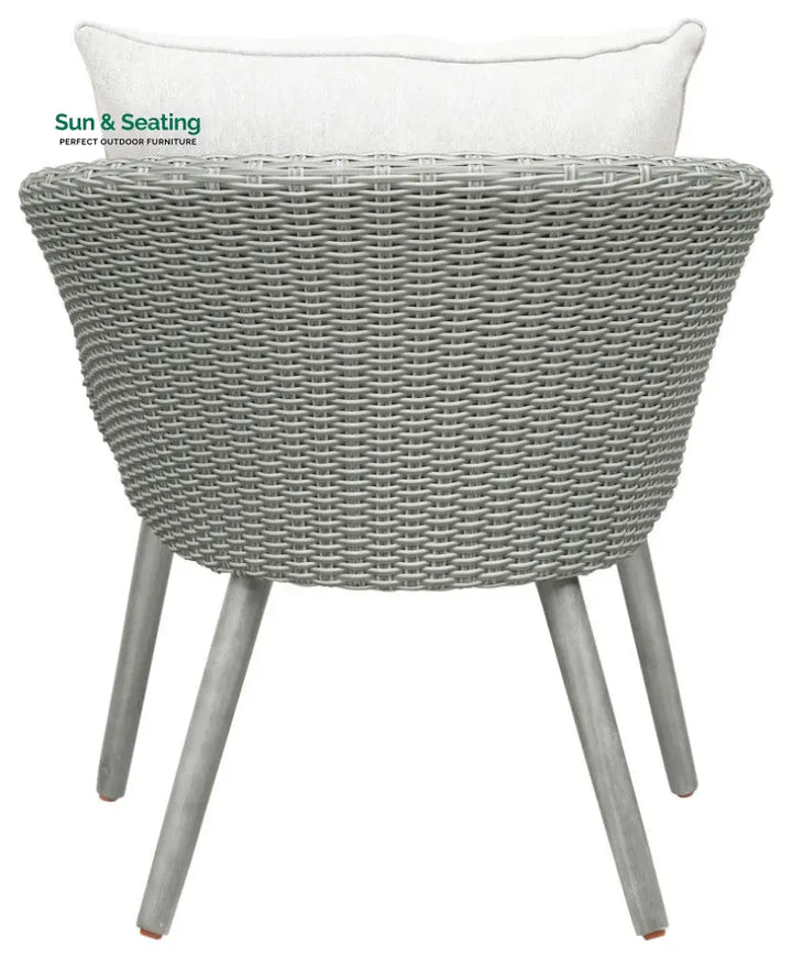 Orek Outdoor Patio Seating Set 2 Chairs and 1 Table Set (Grey + White) Coffee Table Sets