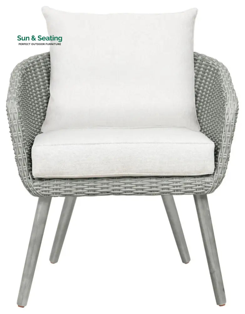 Orek Outdoor Patio Seating Set 2 Chairs and 1 Table Set (Grey + White) Coffee Table Sets