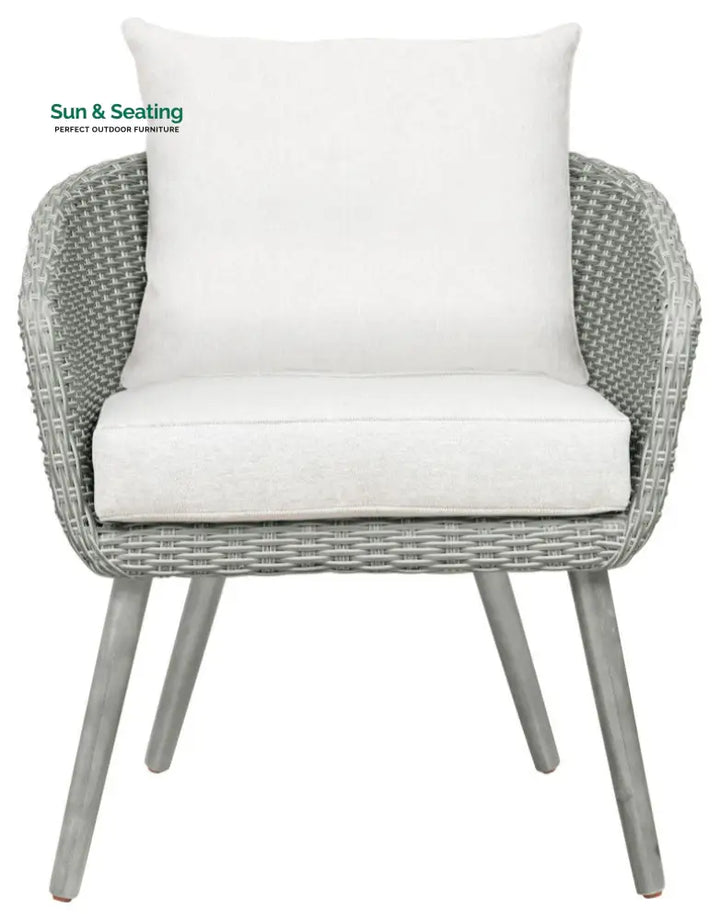 Orek Outdoor Patio Seating Set 2 Chairs and 1 Table Set (Grey + White) Coffee Table Sets