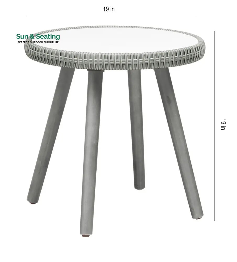 Orek Outdoor Patio Seating Set 2 Chairs and 1 Table Set (Grey + White) Coffee Table Sets