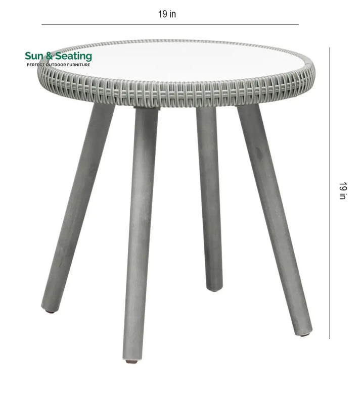 Orek Outdoor Patio Seating Set 2 Chairs and 1 Table Set (Grey + White) Coffee Table Sets