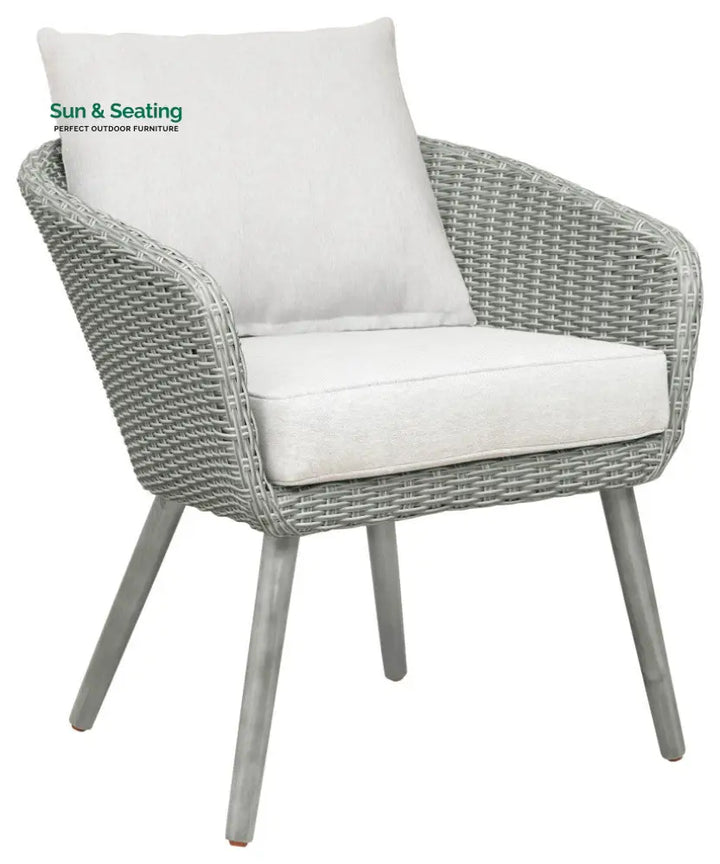 Orek Outdoor Patio Seating Set 2 Chairs and 1 Table Set (Grey + White) Coffee Table Sets
